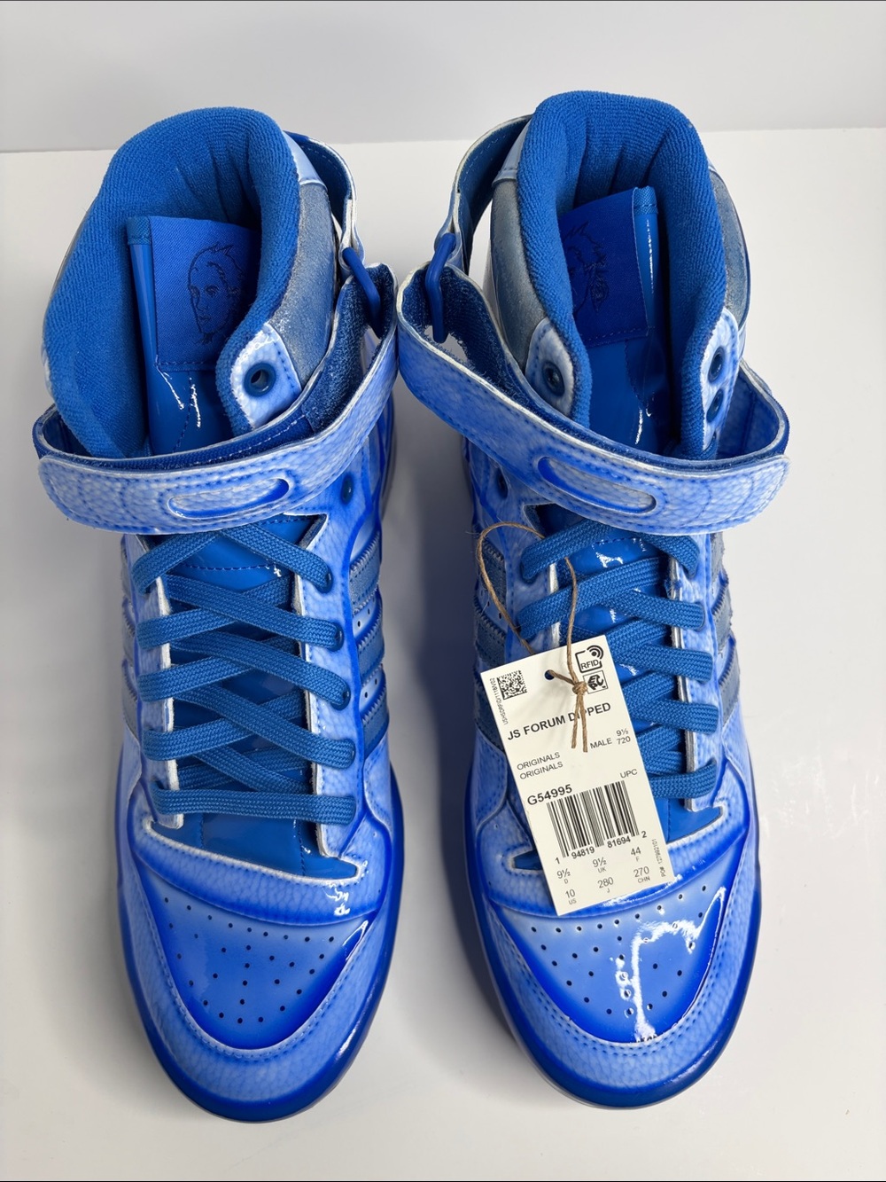 NEW Vibrant Blue High-Top Jeremy Scott Sneakers G54995 - Picture 2 of 7